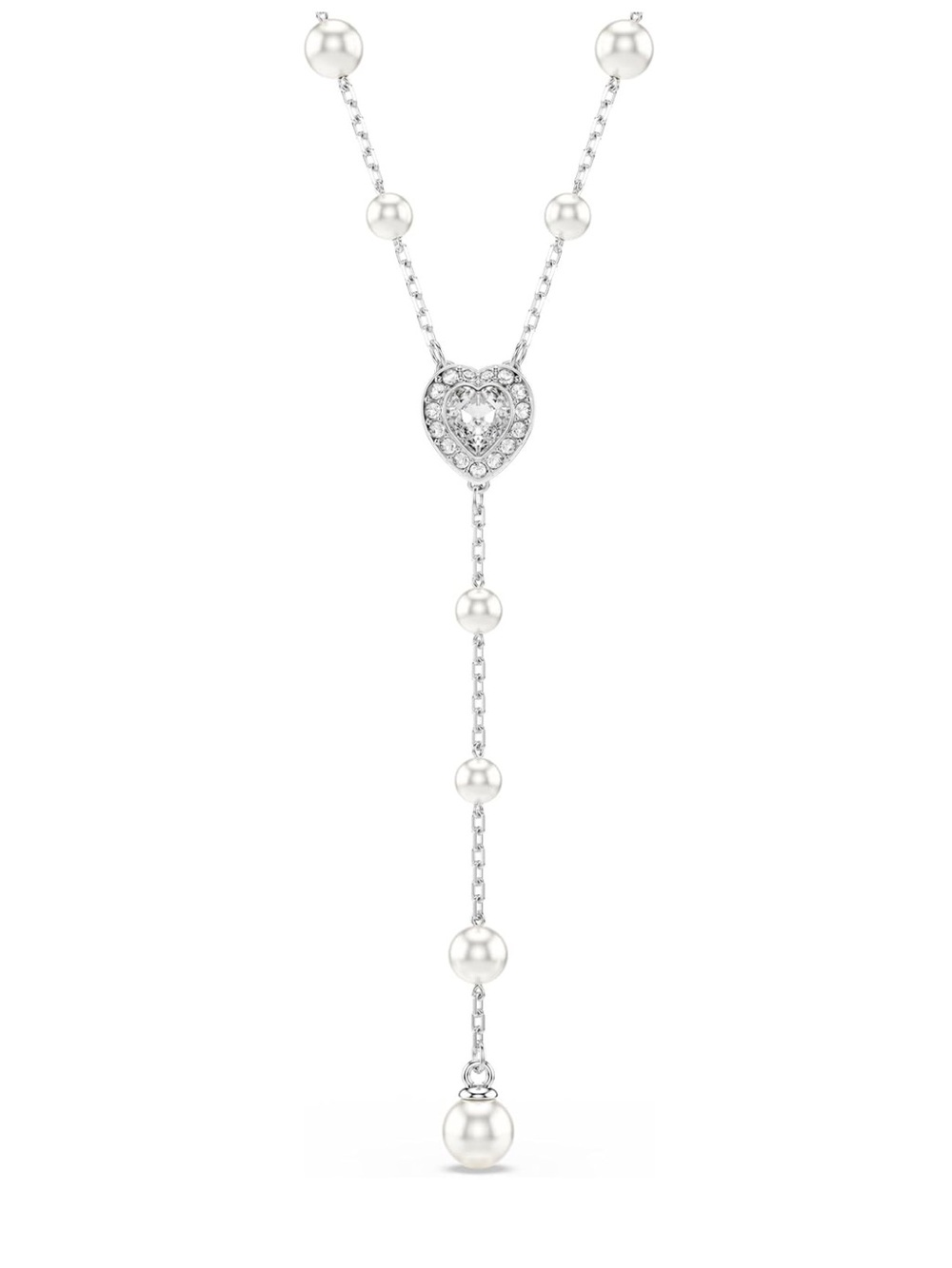Swarovski x Arianna Grande Silver Pearl Heart & Clear Crystal Necklace - New